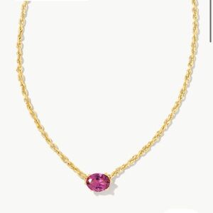NWT Kendra Scott Cailin Gold Pendant Necklace in Purple Crystal, Amethyst